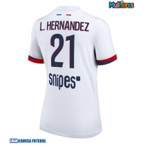 Camisa de Futebol Paris Saint-Germain Lucas Hernandez #21 Equipamento Secundário Mulheres 2025-26 Manga Curta
